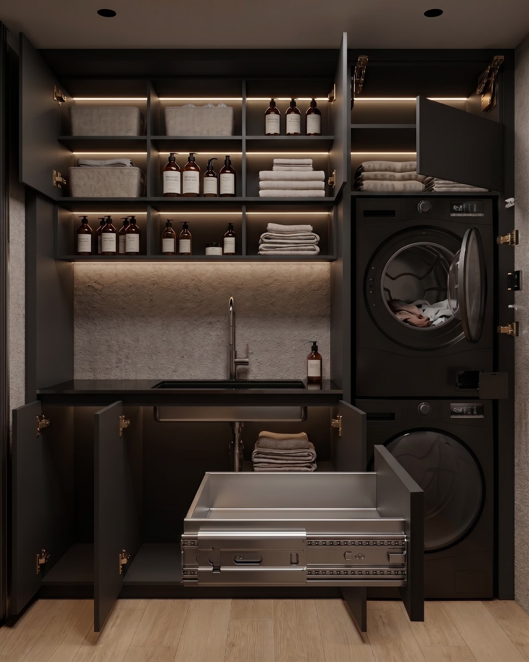 Matte Black Laundry Unit