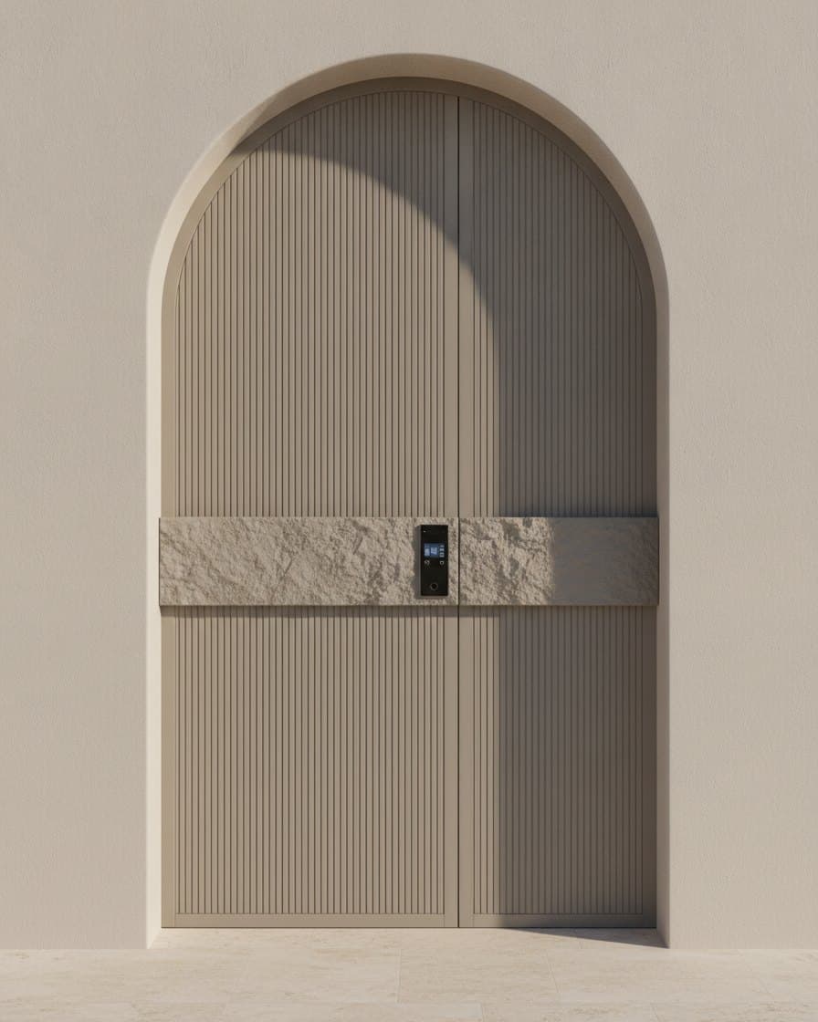 Fluted Twin-Leaf Entrance Door