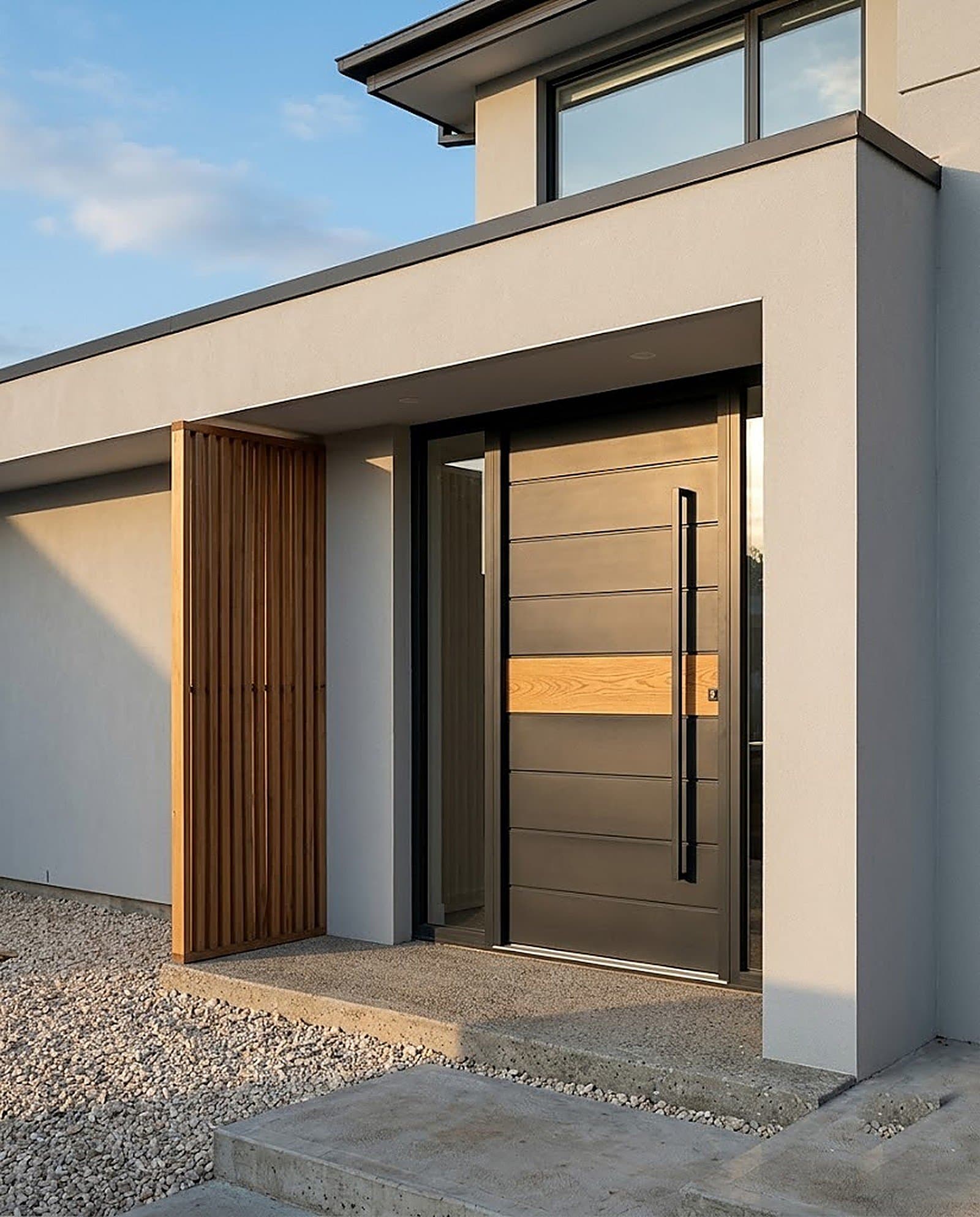 Horizontal Band Entrance Door