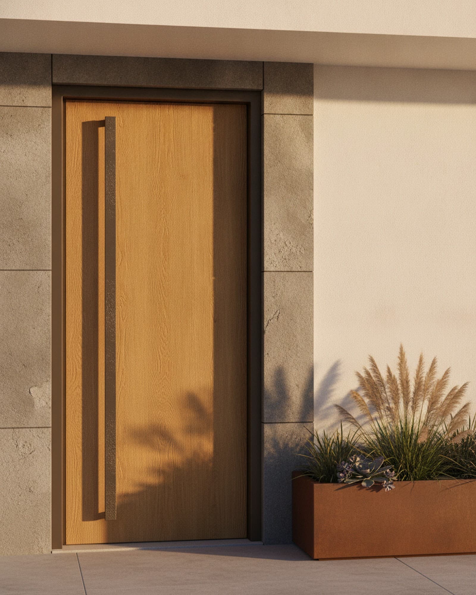 Oak & Bronze Entrance Door