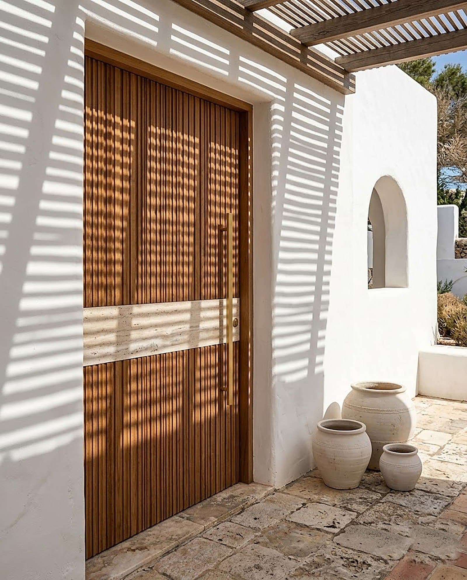 Stone-Band Fluted Door