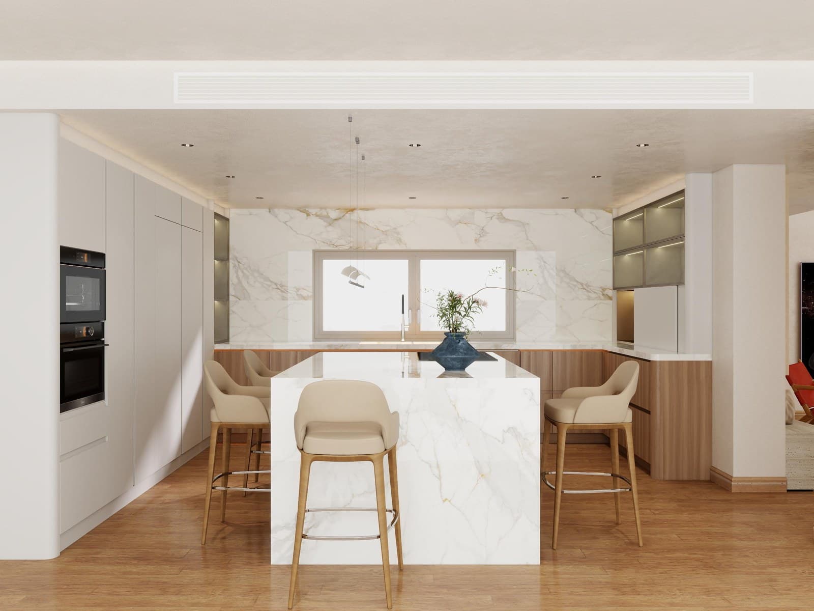 A well-planned modern kitchen with an island