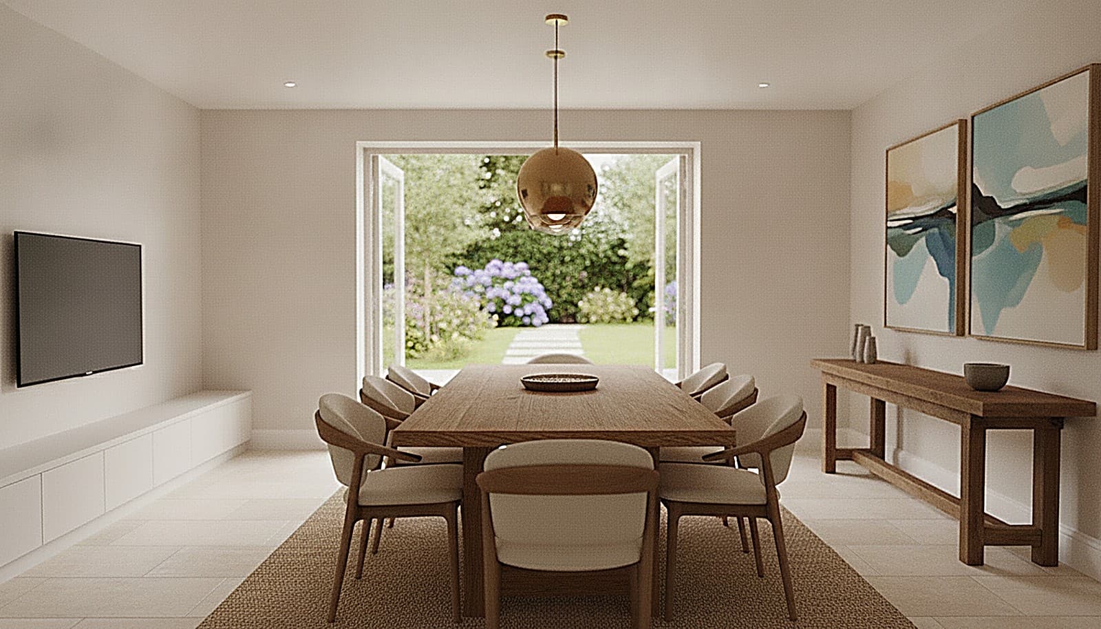The dining area