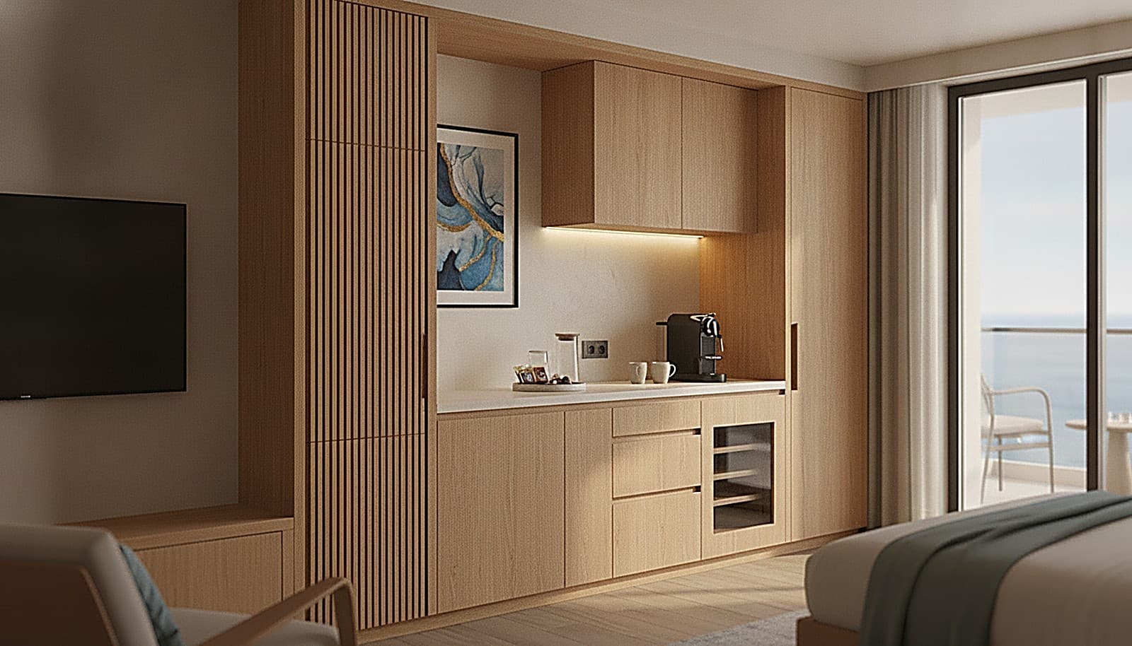The minibar wall