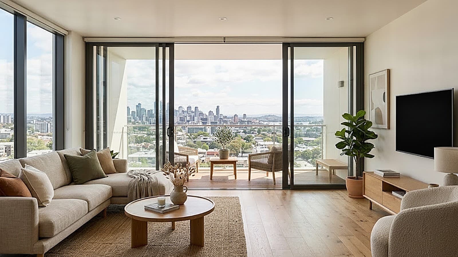 The living & balcony