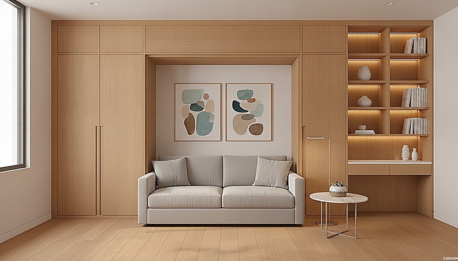 The living & sleeping area