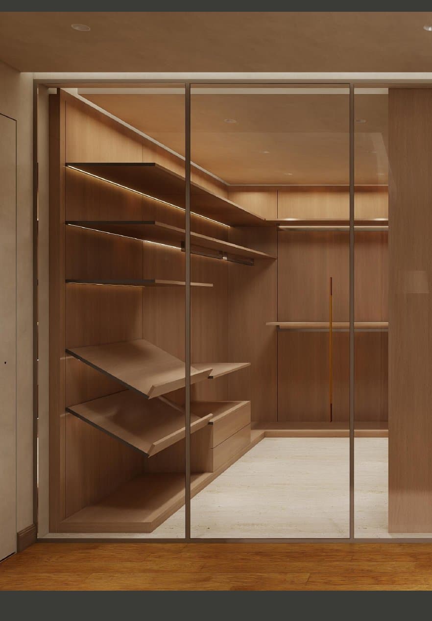 Glass-Door Oak Dressing Room
