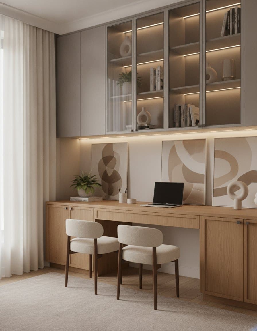 Glass-Door Study Cabinet