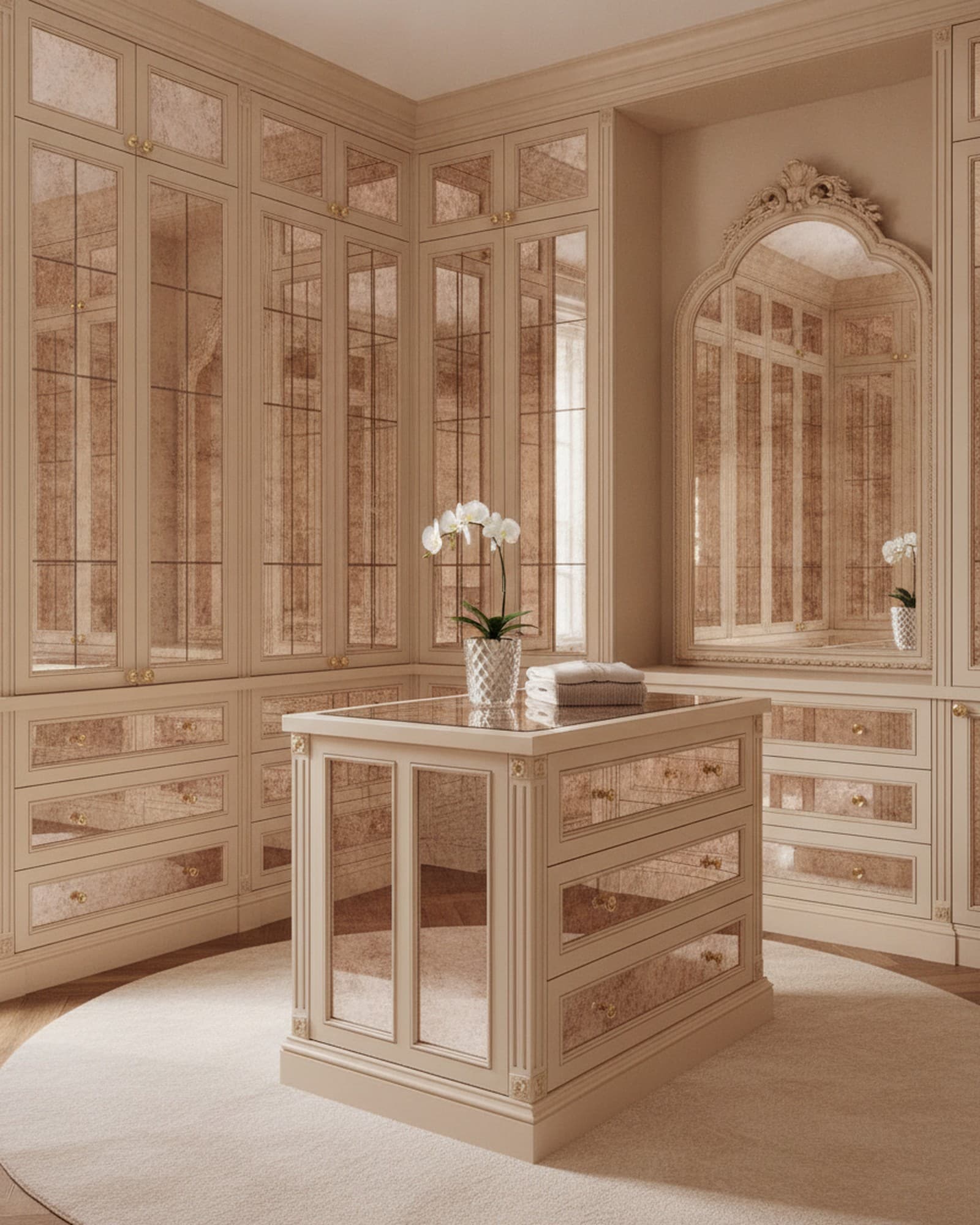 Mirrored Glamour Dressing Room