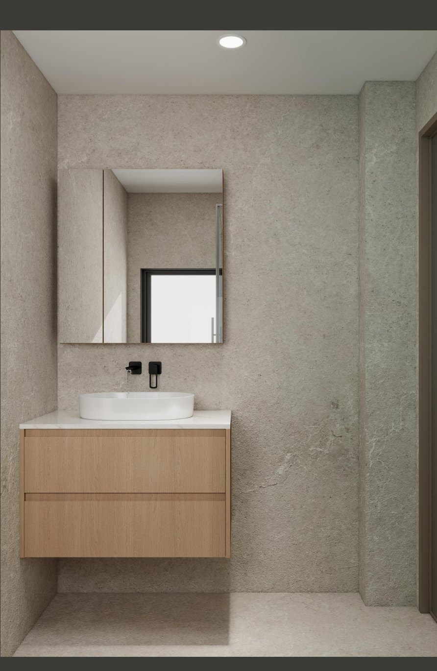 Oak Vessel-Sink Vanity