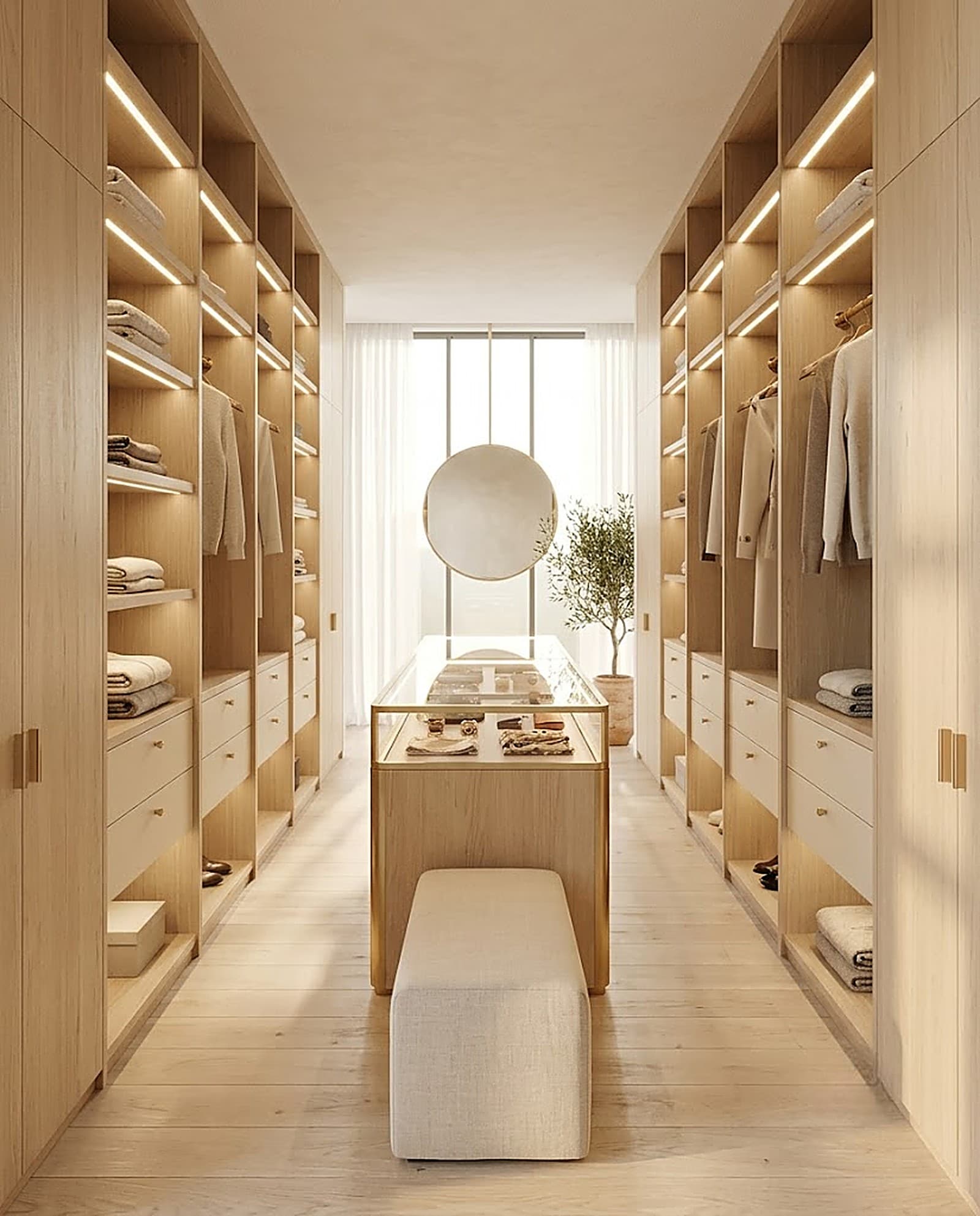 Airy Oak Walk-in Wardrobe