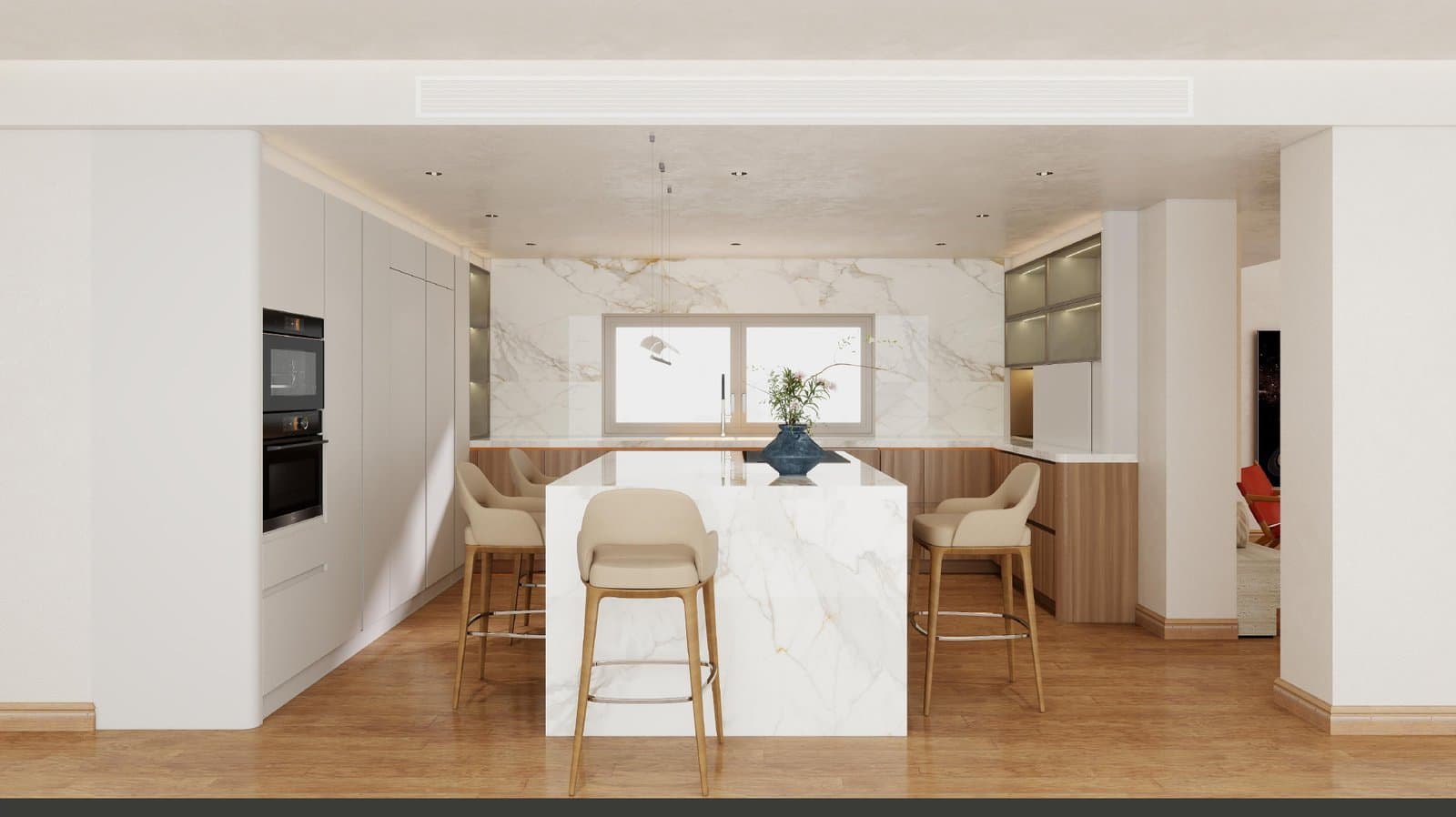 Calacatta Waterfall Island Kitchen