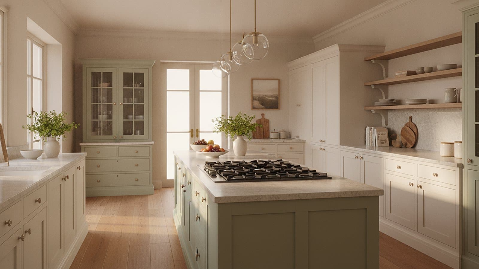 Cream Country Island Kitchen