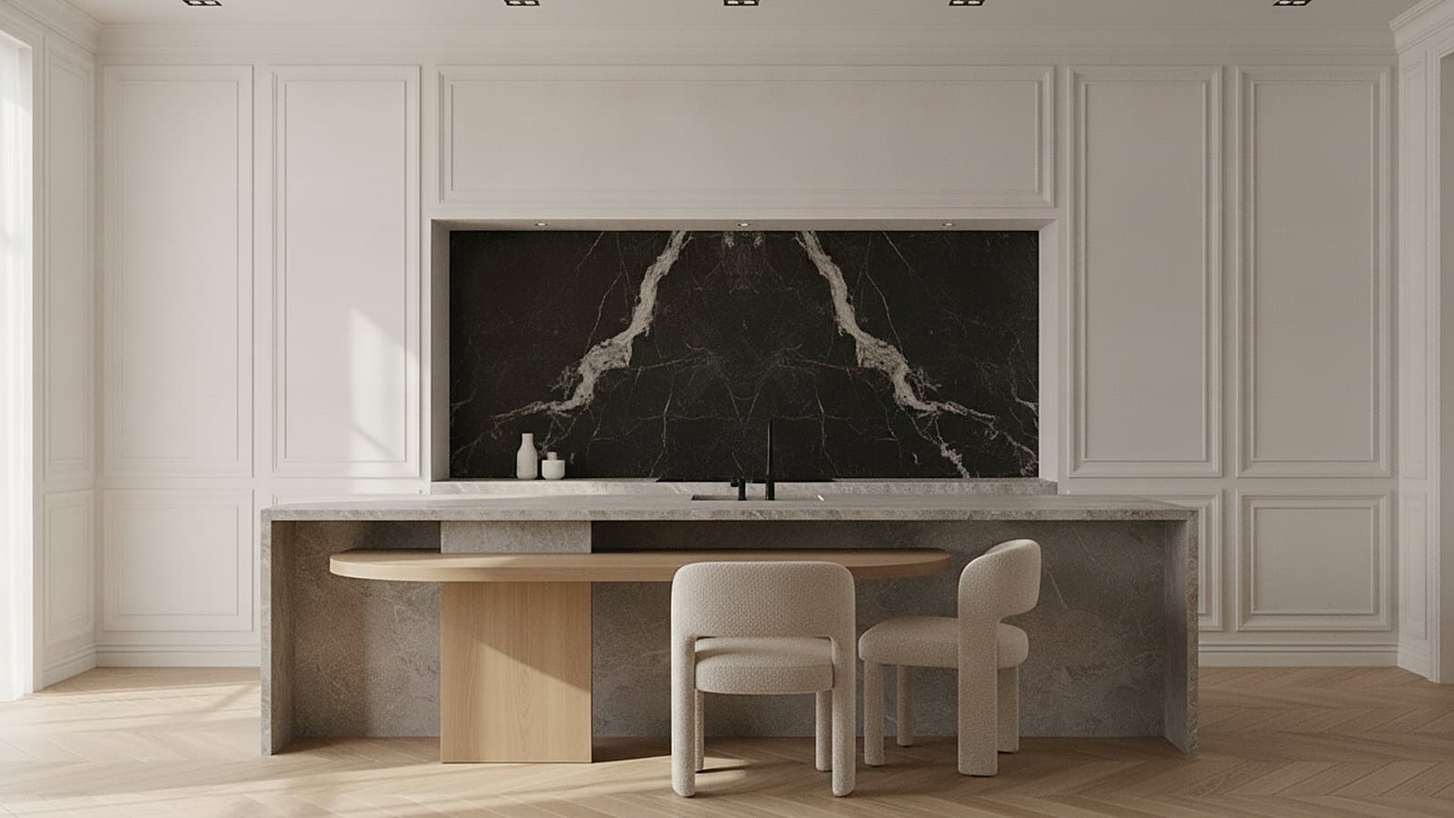 Panelled Stone Kitchen