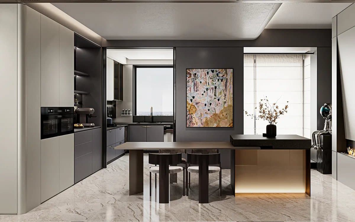 Semi-Open Island Kitchen