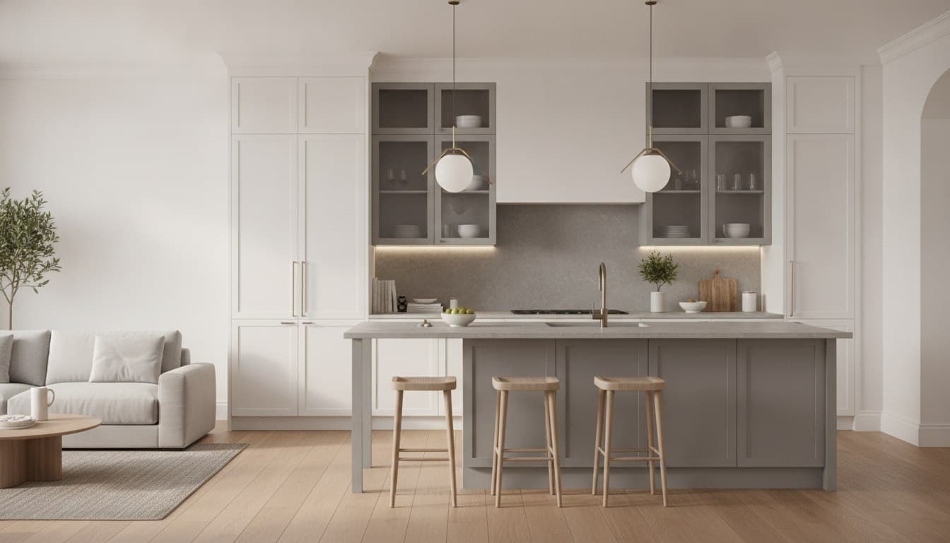Two-Tone Grey & White Kitchen