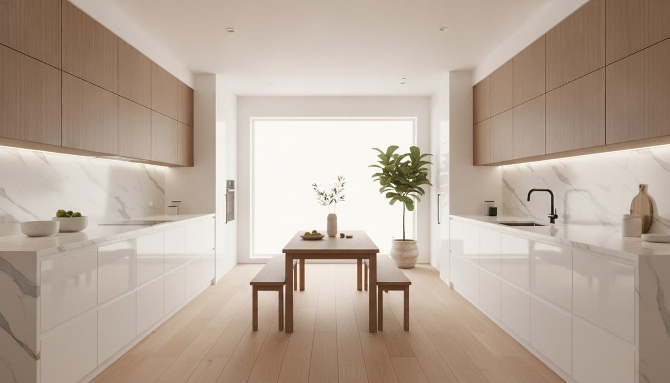 White Parallel Kitchen