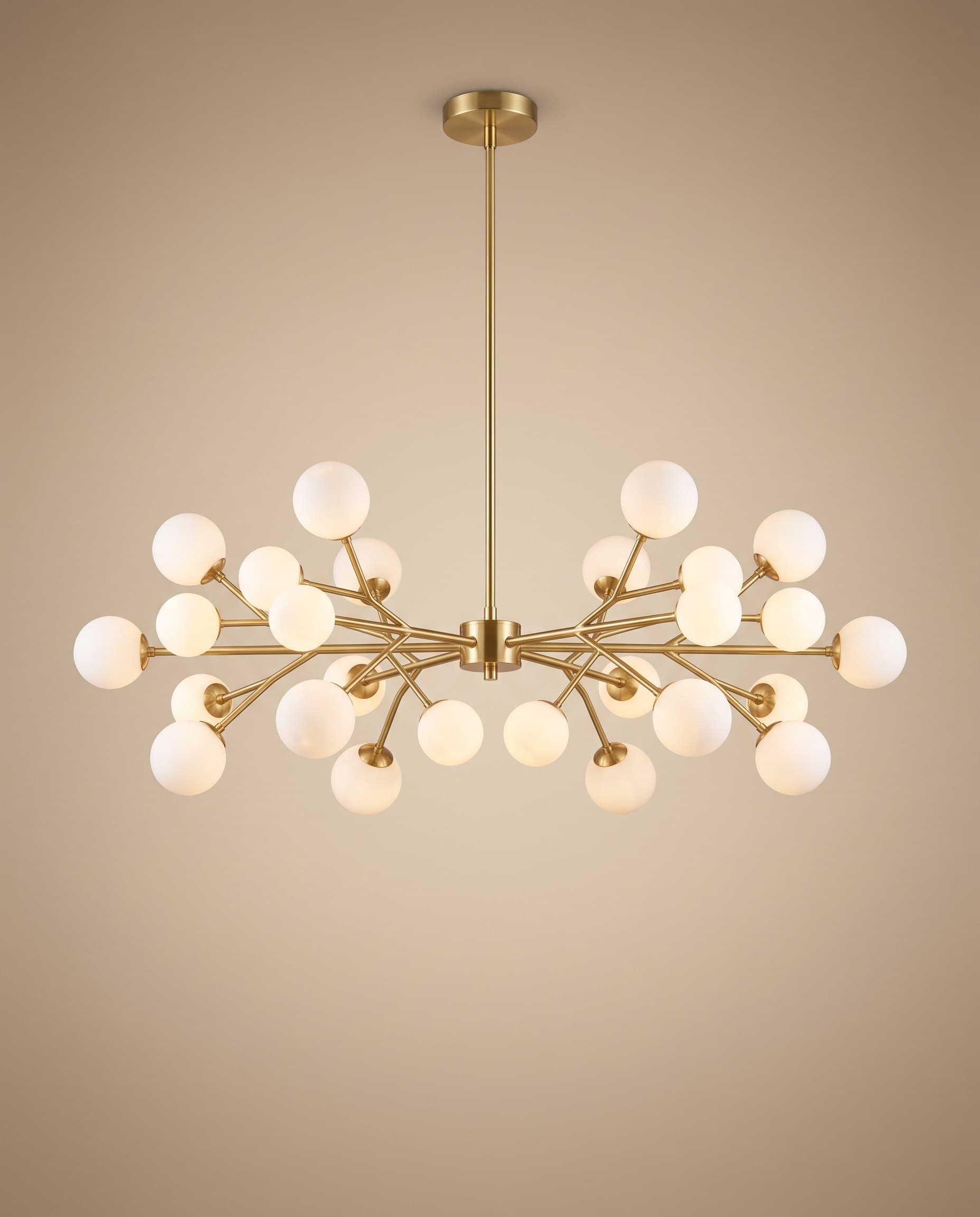 Brass Branch Globe Chandelier