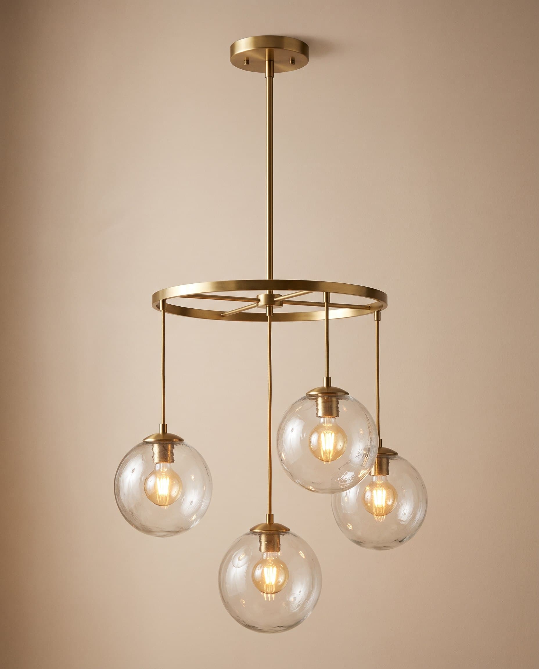 Brass Ring Globe Chandelier