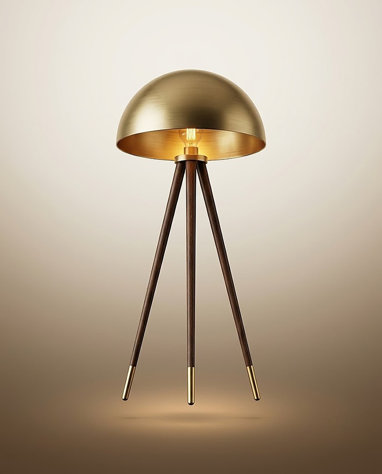Brass Dome Tripod Floor Lamp