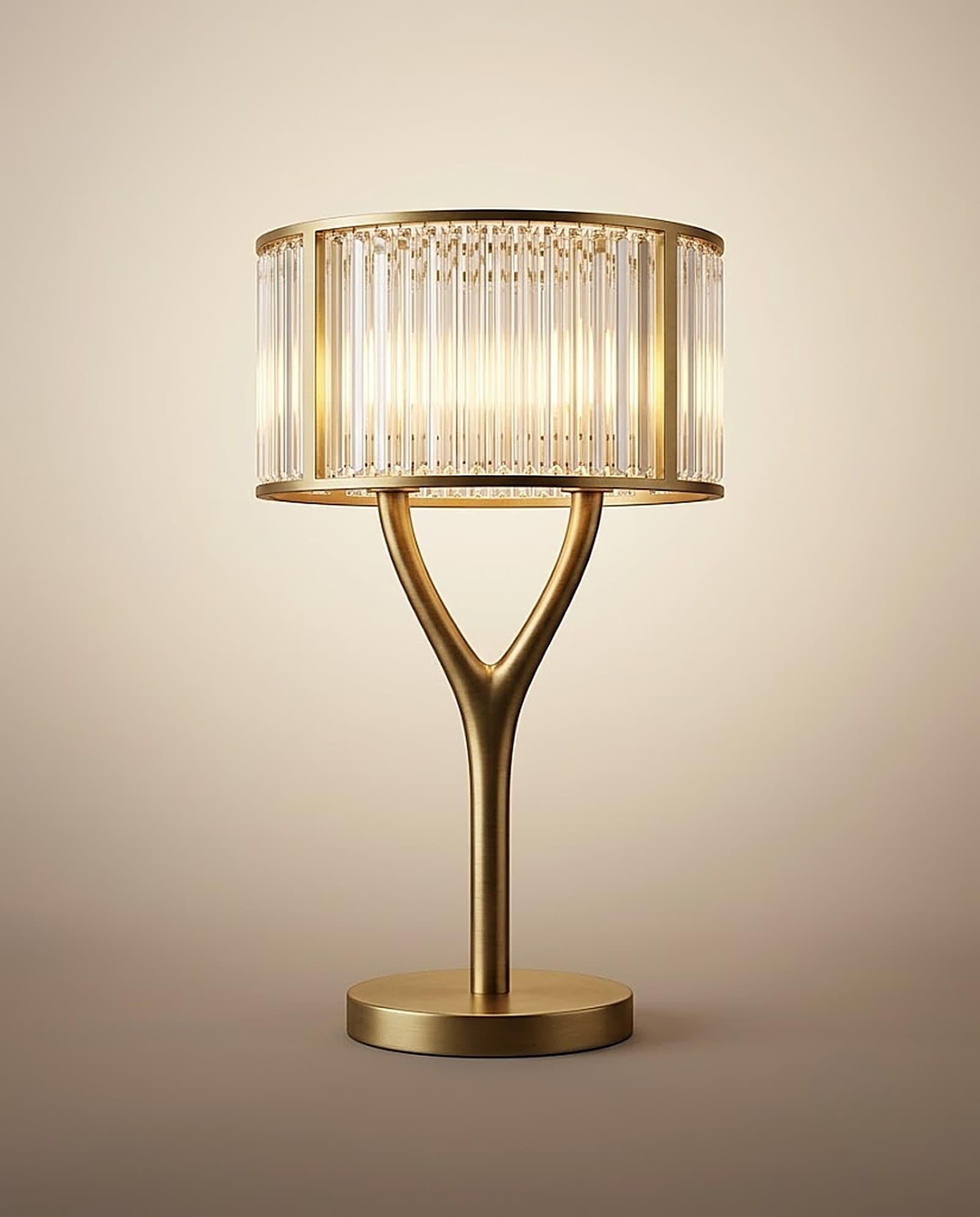 Crystal Drum Table Lamp
