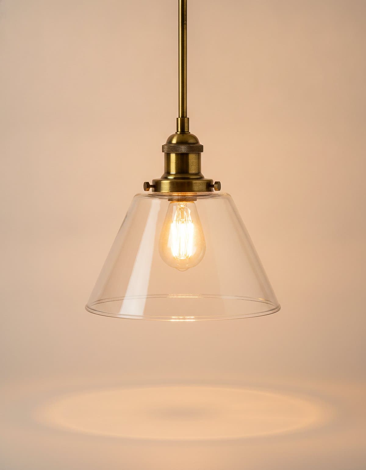 Clear Glass Cone Pendant