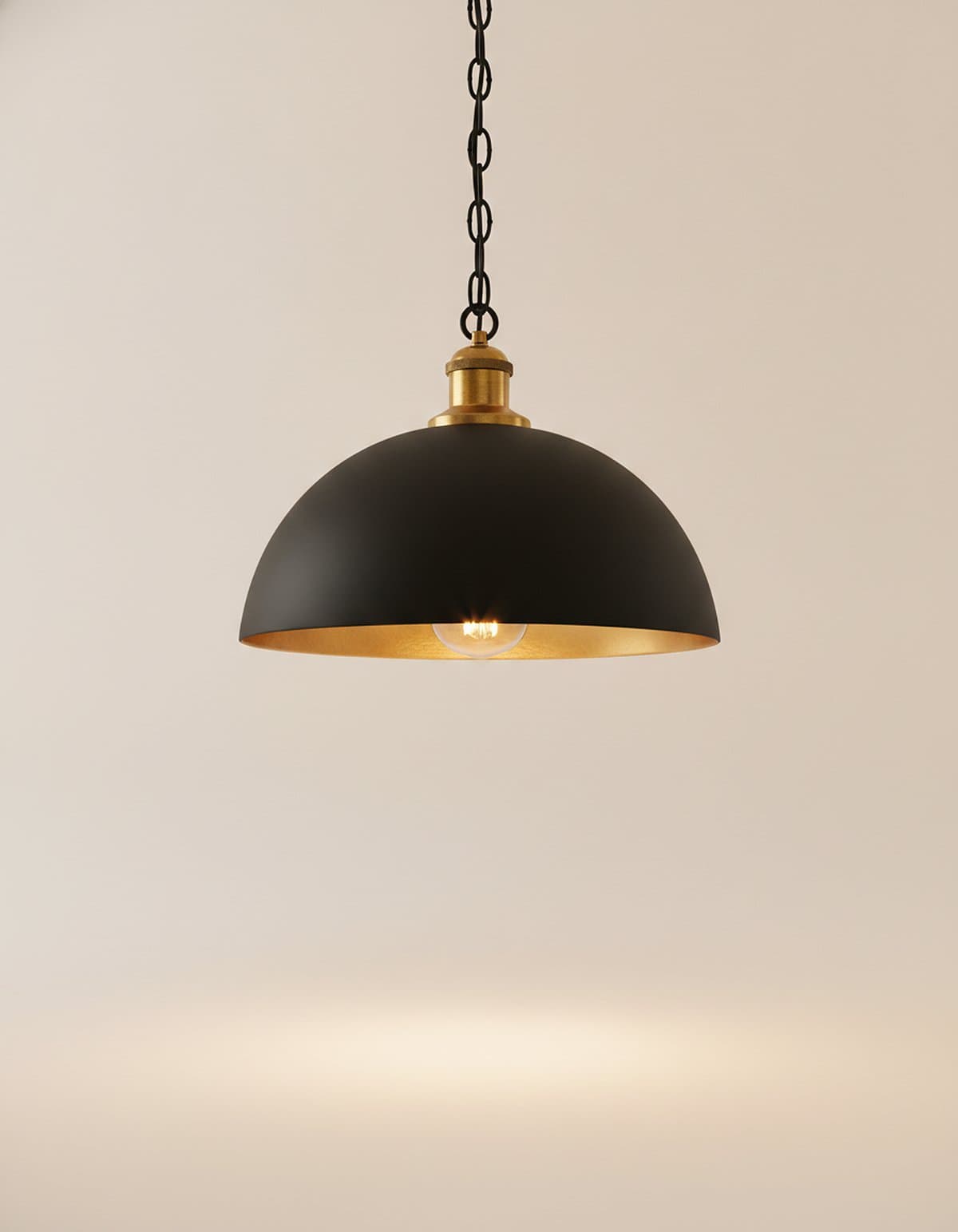 Industrial Brass Dome Pendant