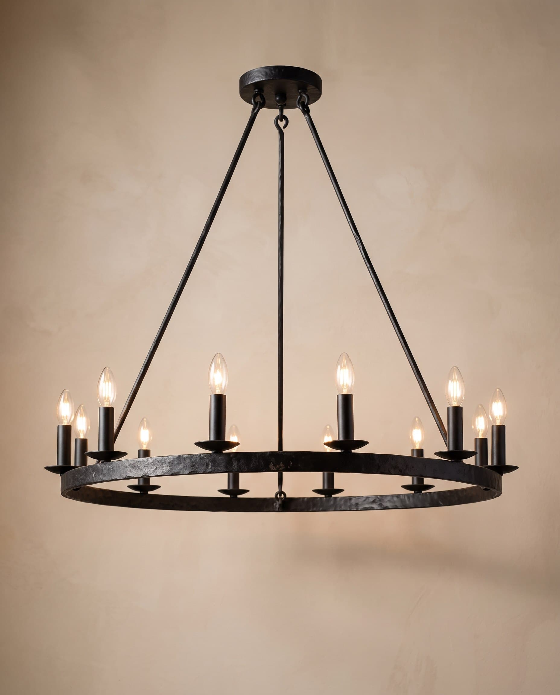 Iron Ring Candle Chandelier