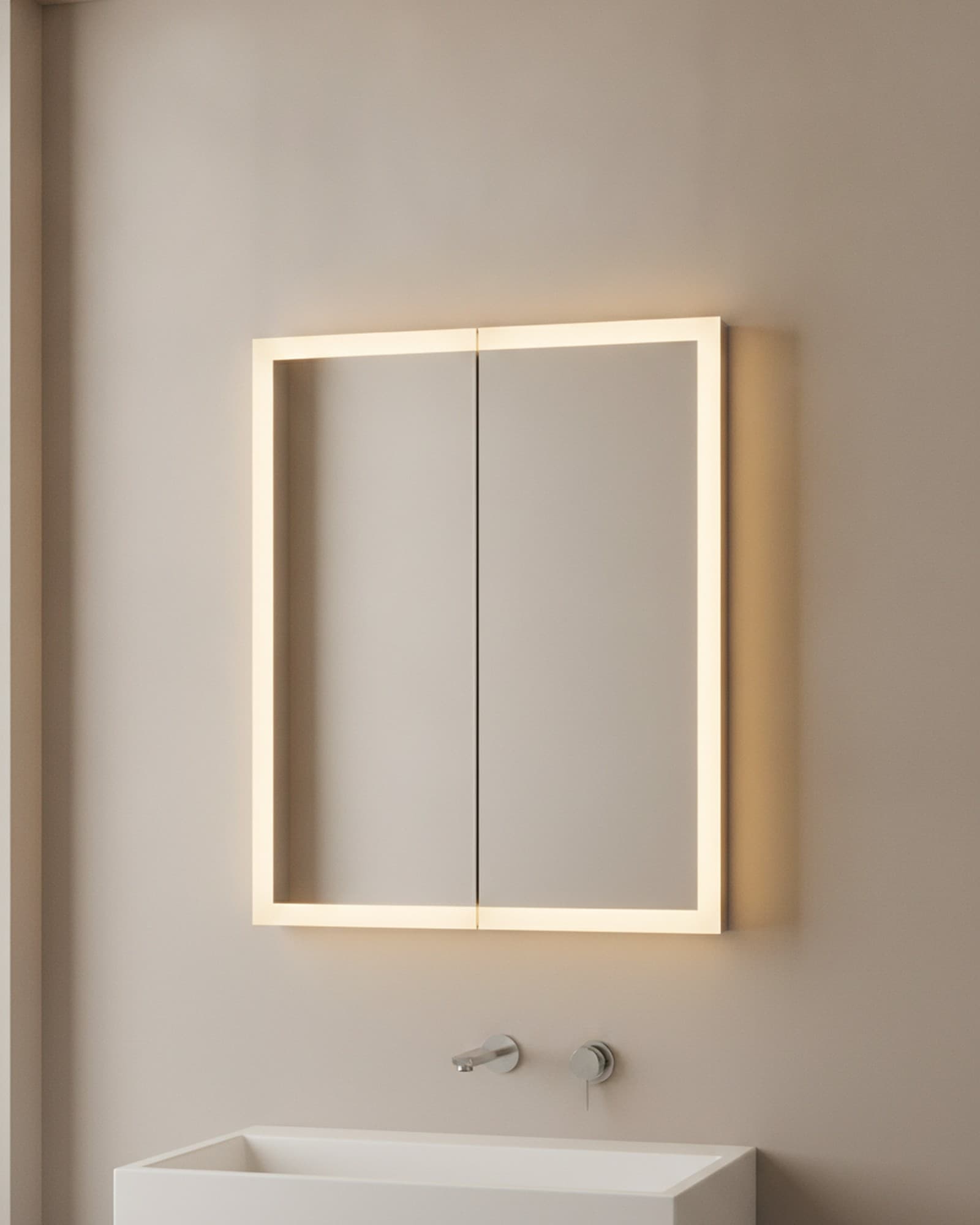 Lit Mirror Cabinet