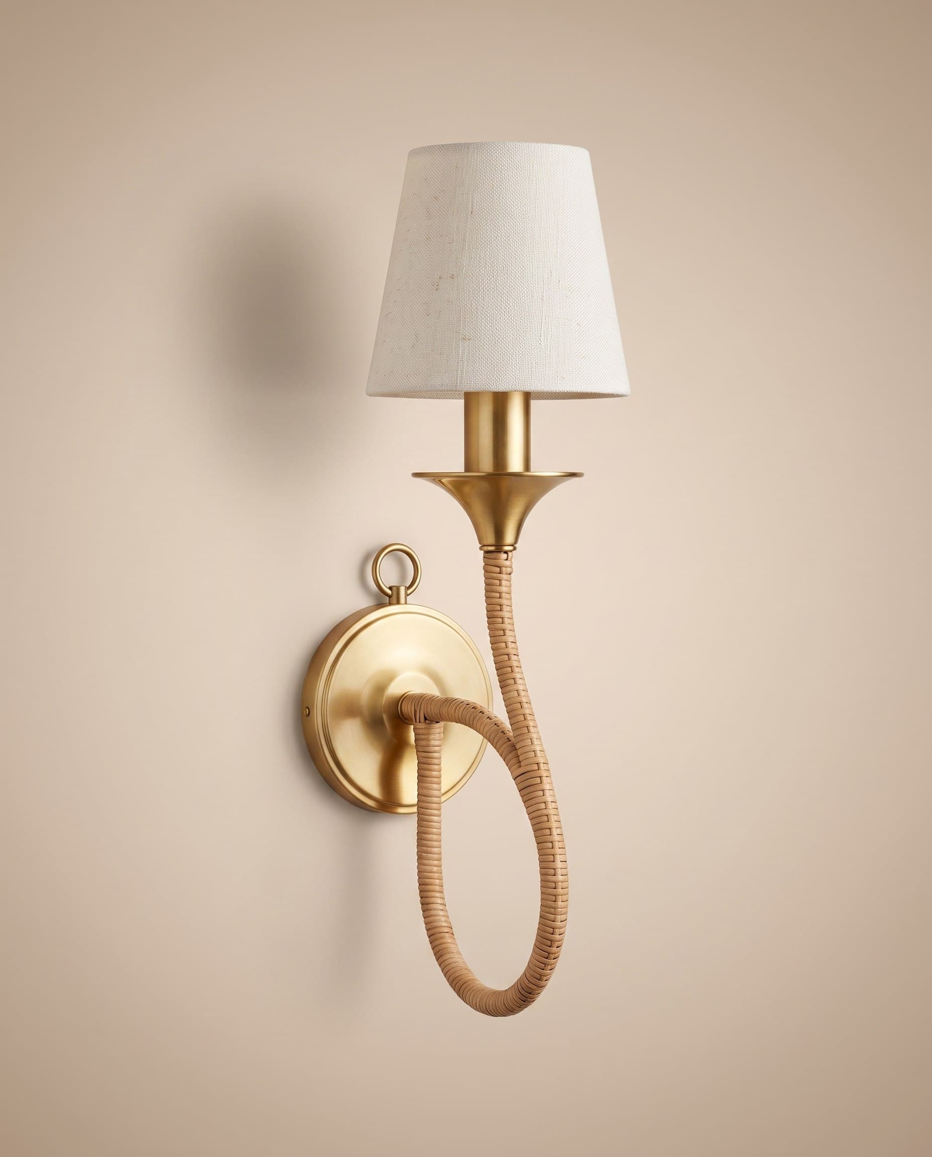 Rattan Arm Wall Sconce