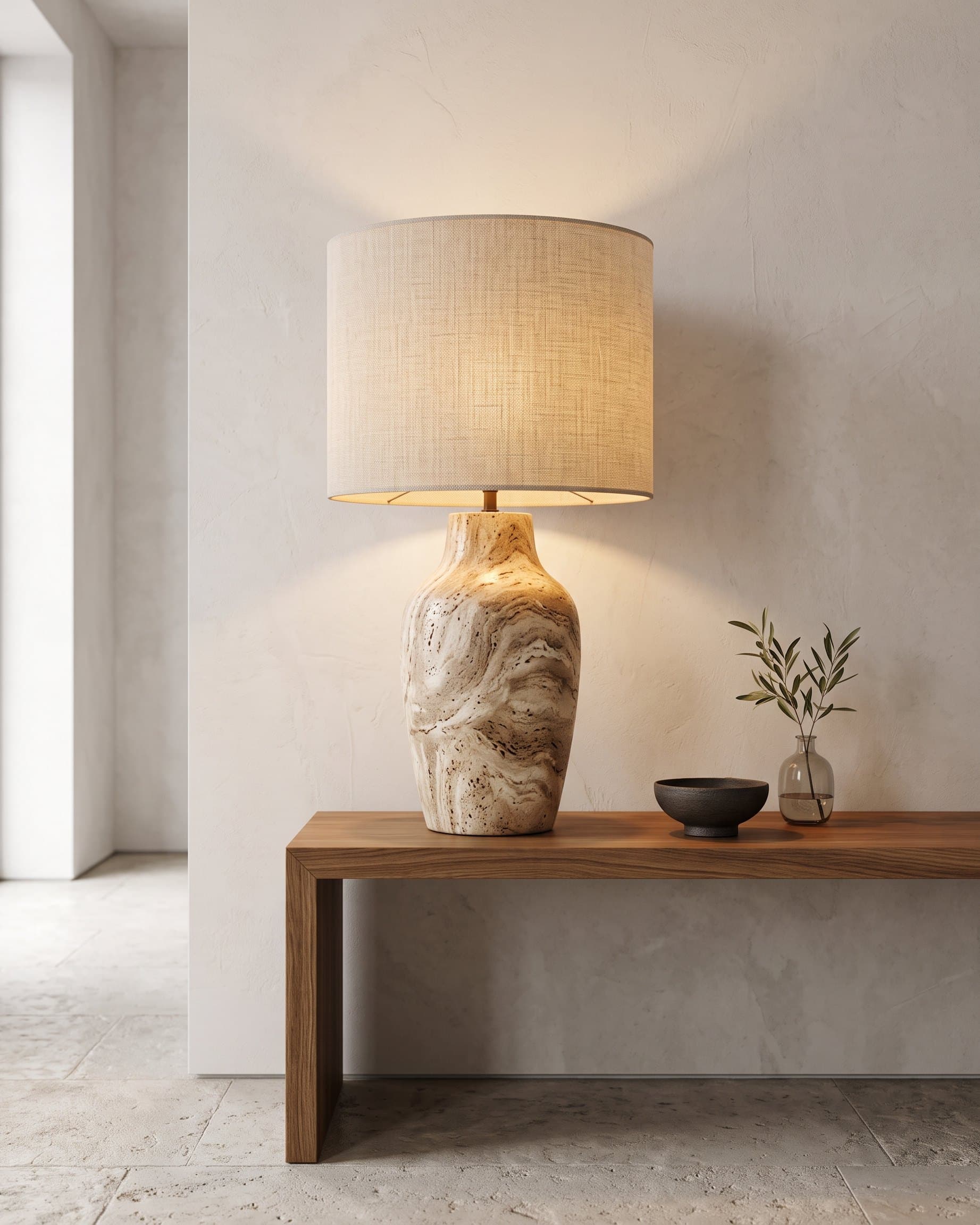 Travertine Table Lamp