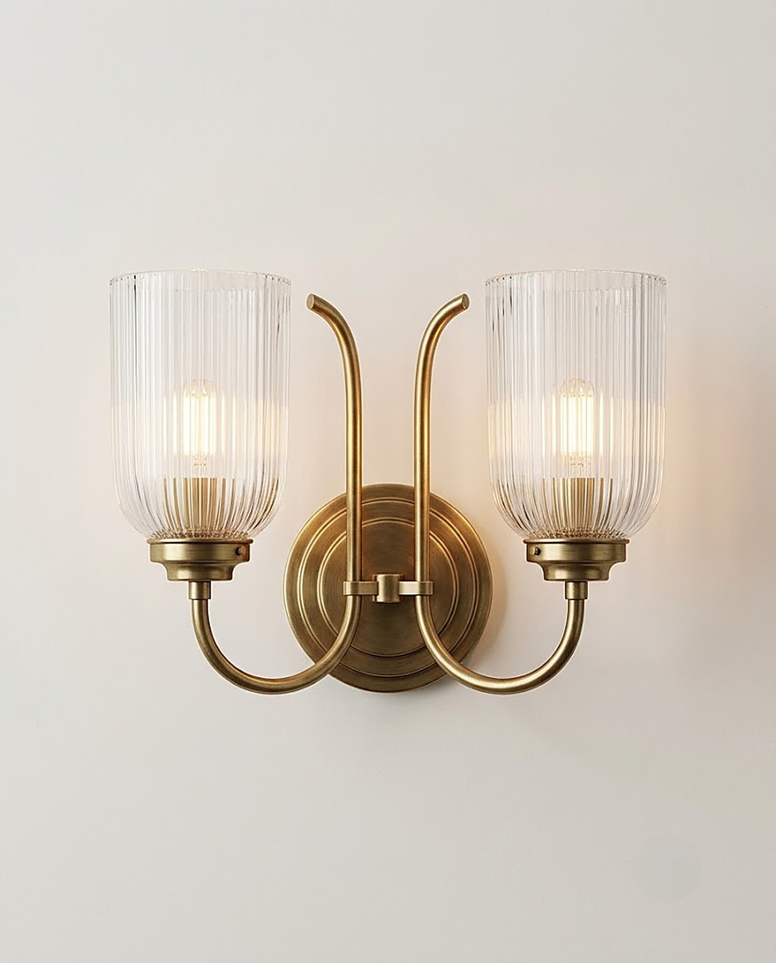 Twin Glass Reading Wall Light