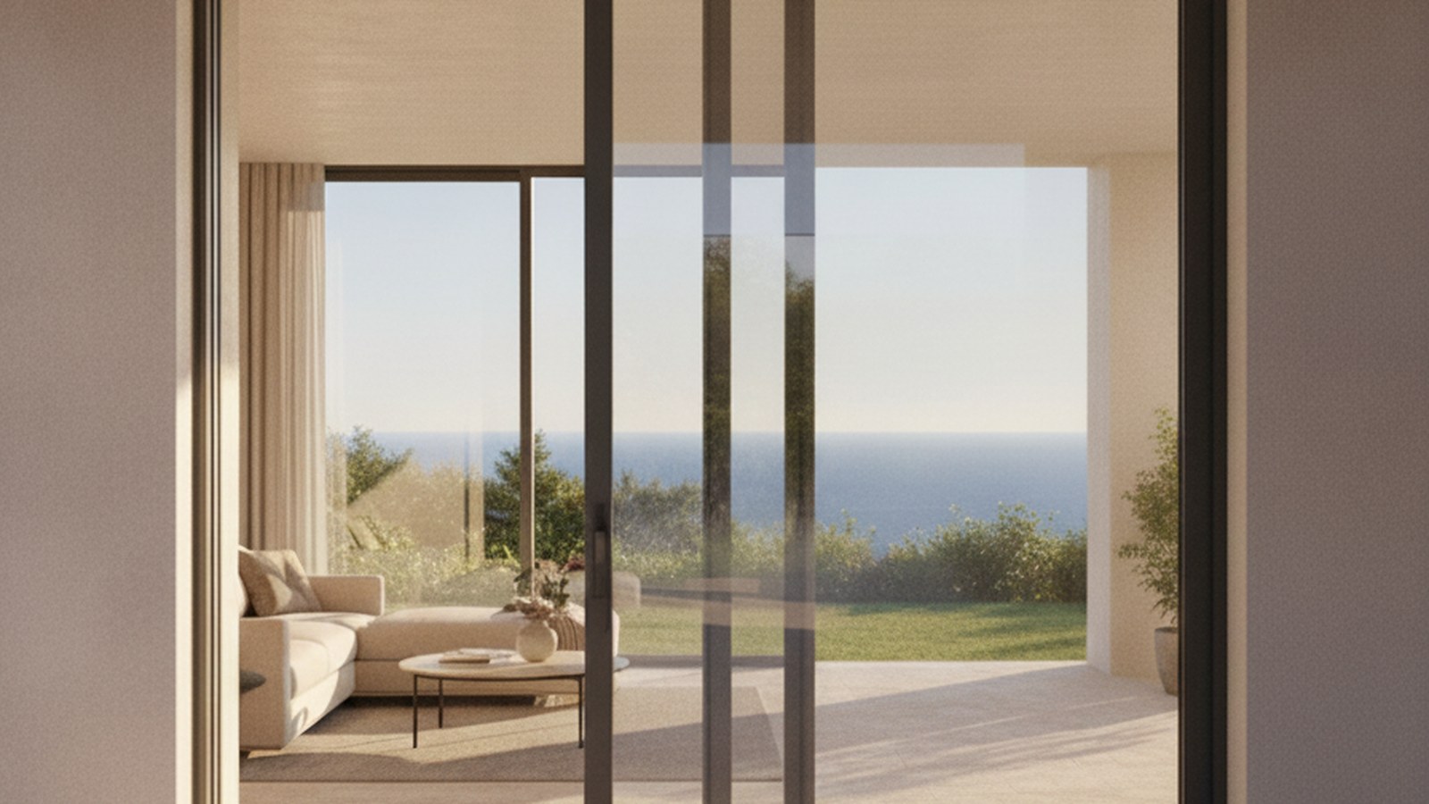 Inside and out, on one level