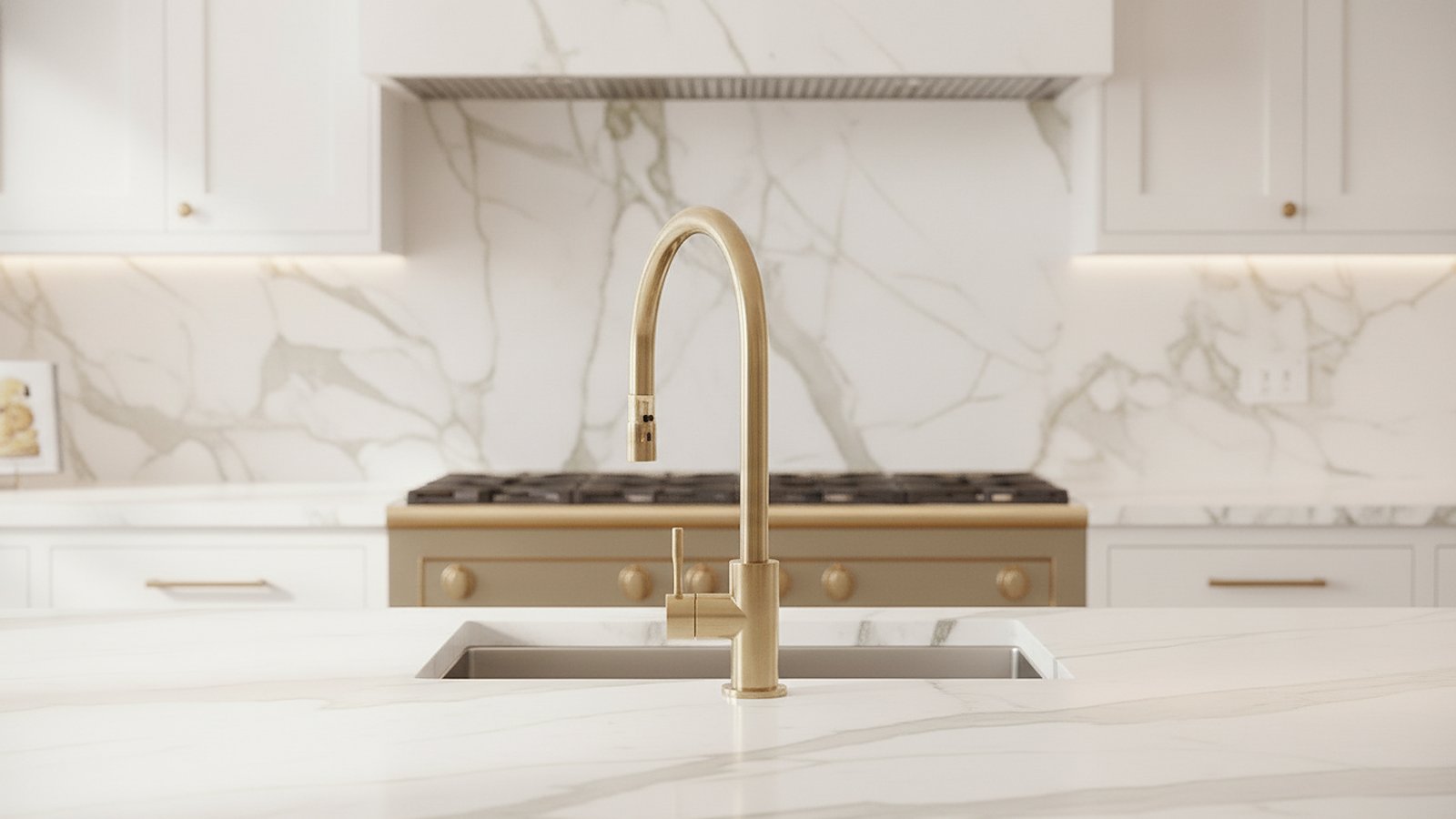 Brass and gold marble