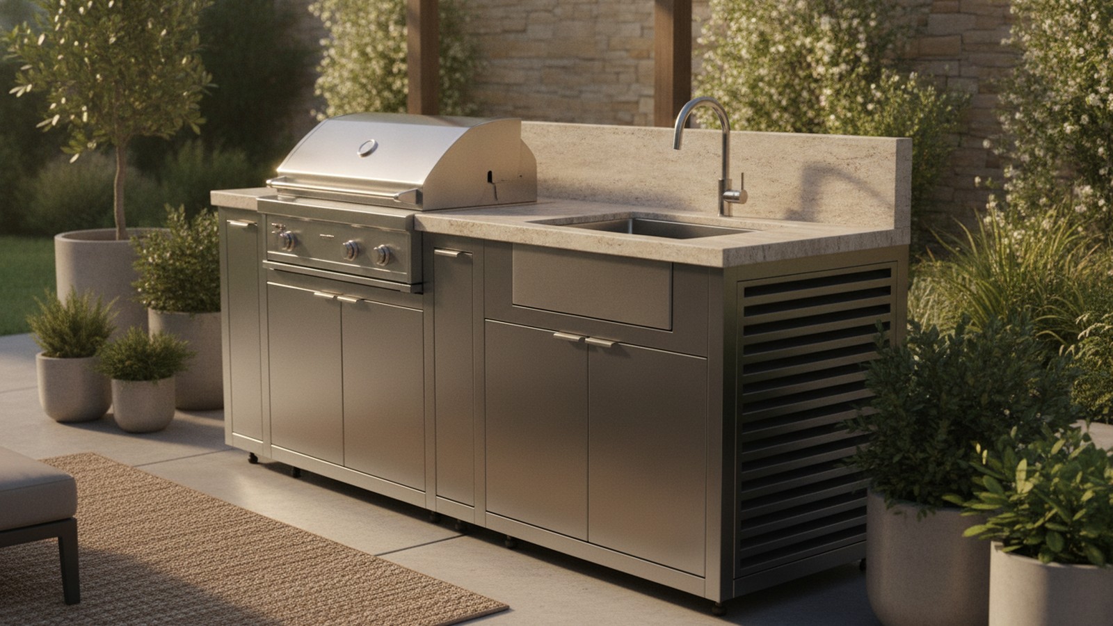A cooking corner outside