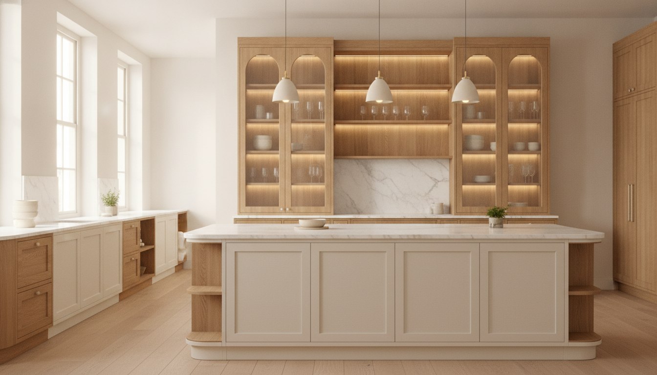 Illuminated glass display cabinets