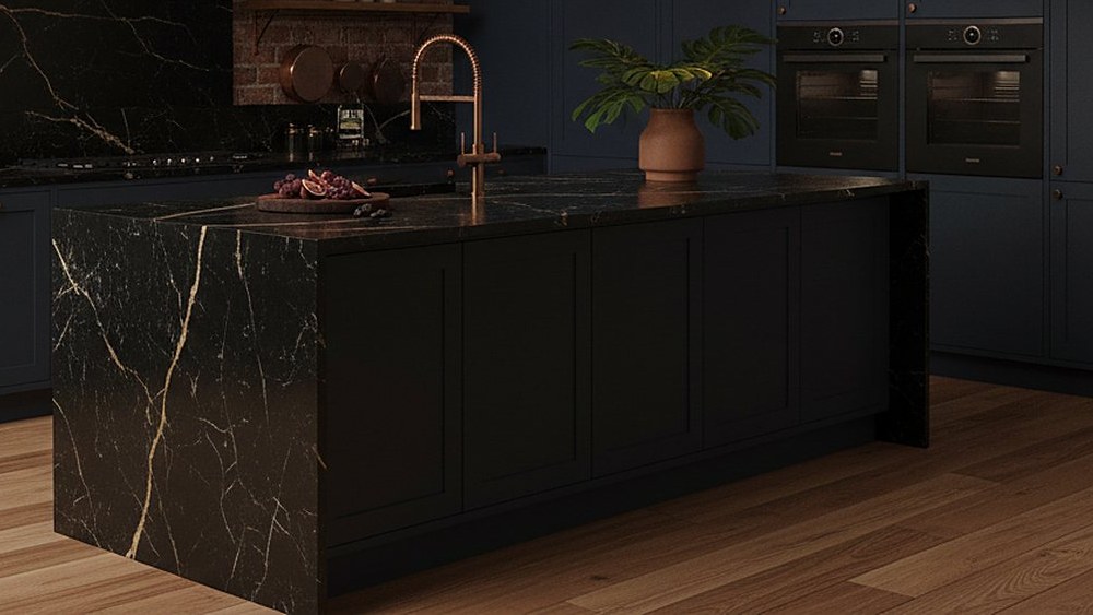 Navy and black marble