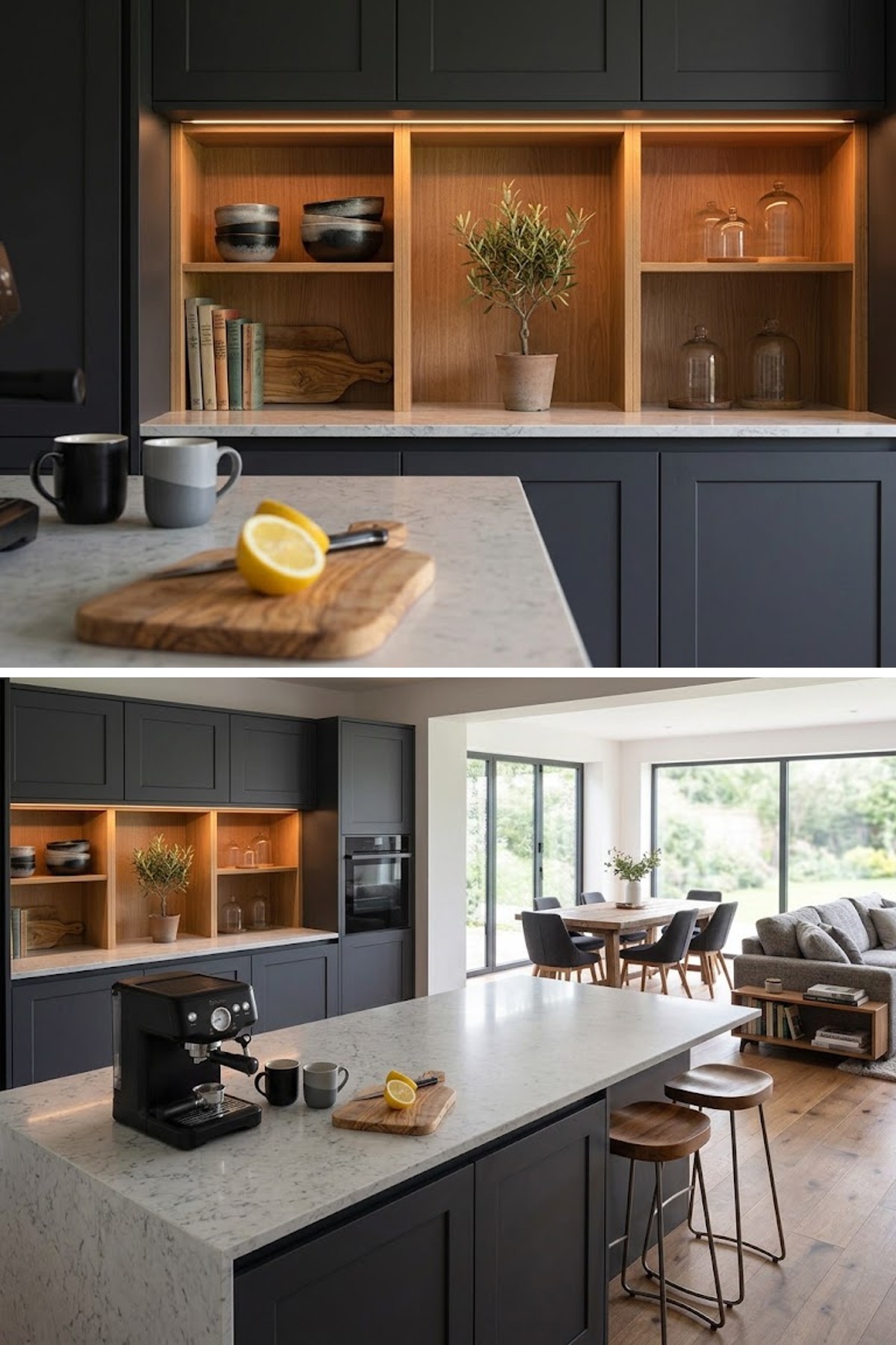 Noir Island Kitchen — design collage