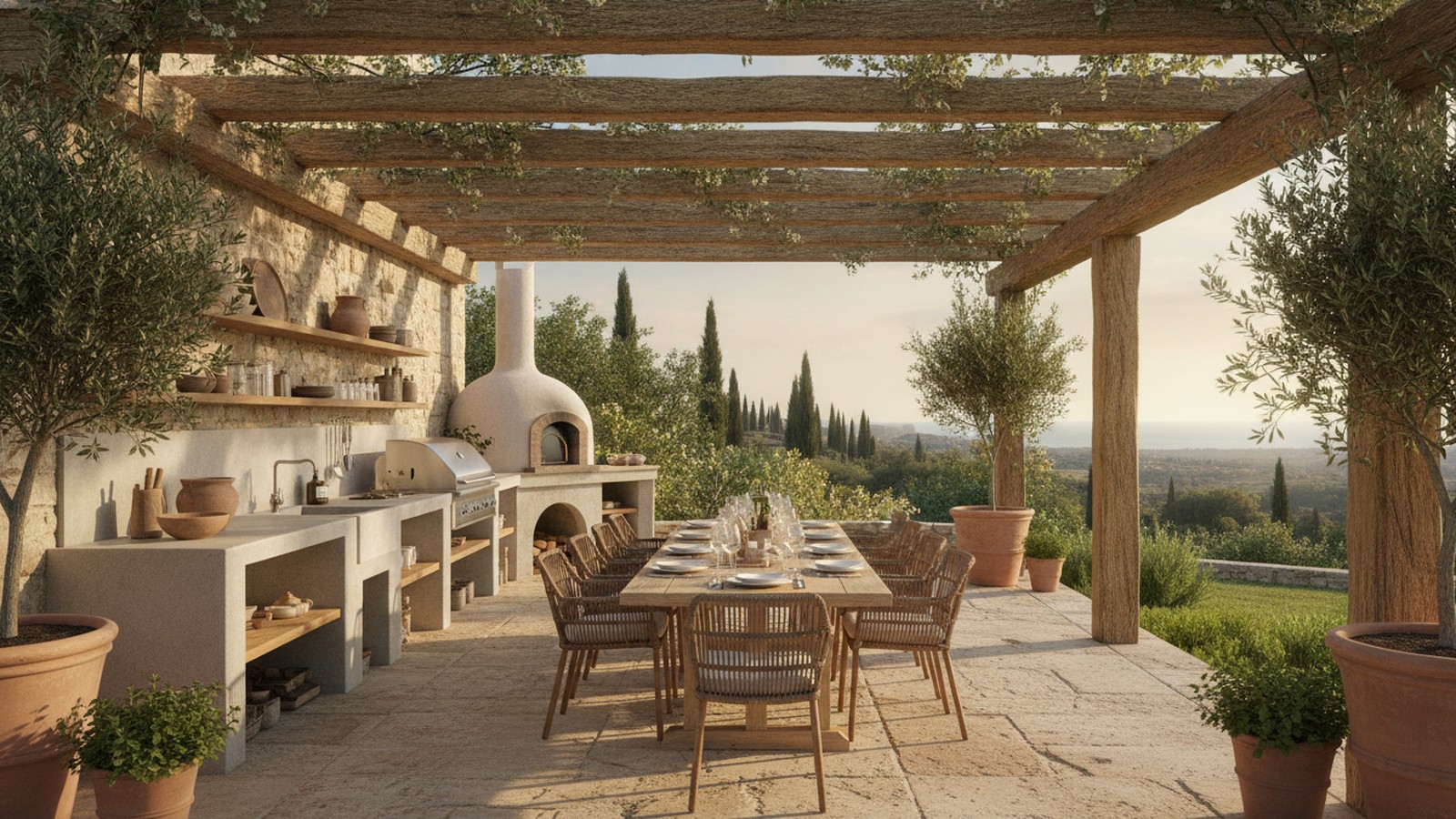 A proper outdoor kitchen