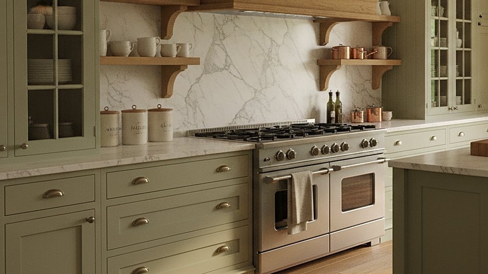 Range and shelves