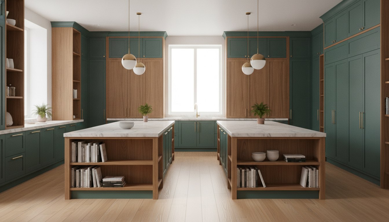 Bold colour, warm wood