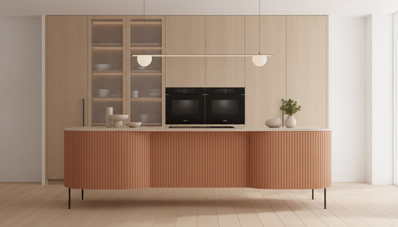 Reeded glass and hidden storage
