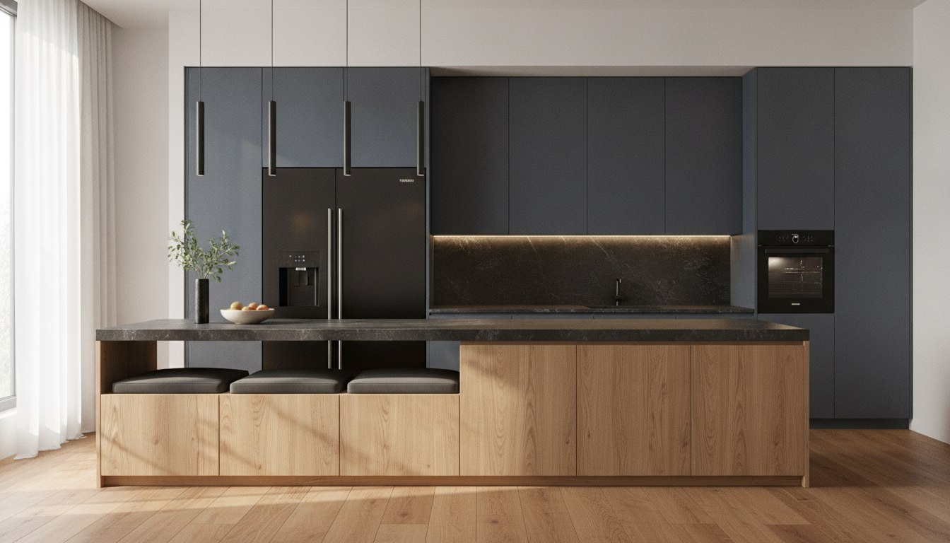 Wood, slate and black