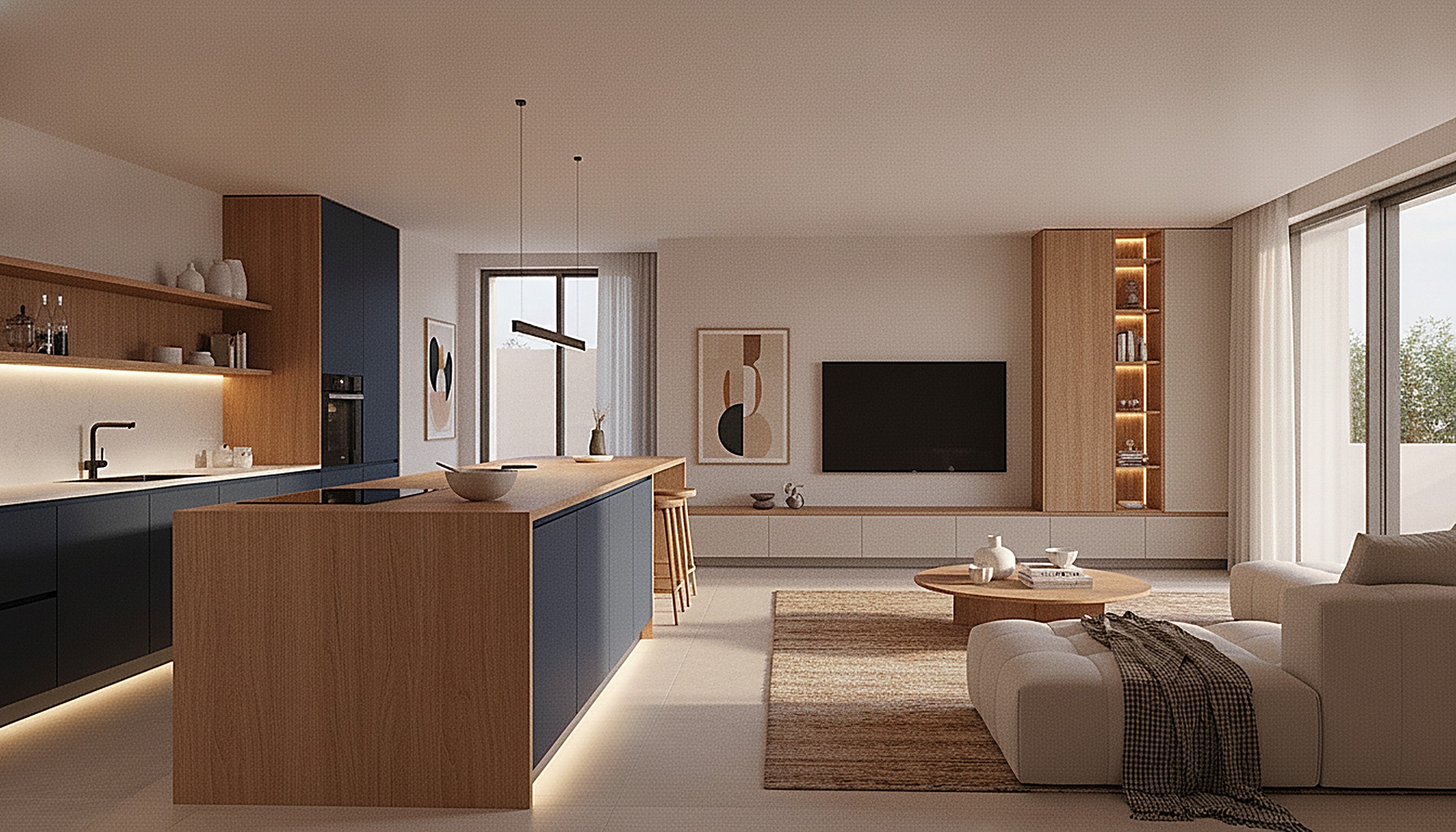 The renovated living space