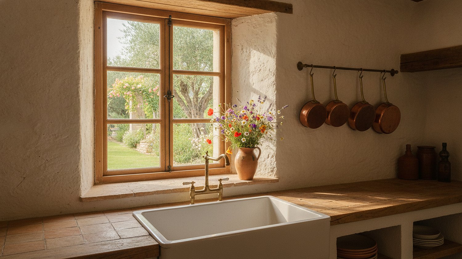 Flush lines, cottage warmth