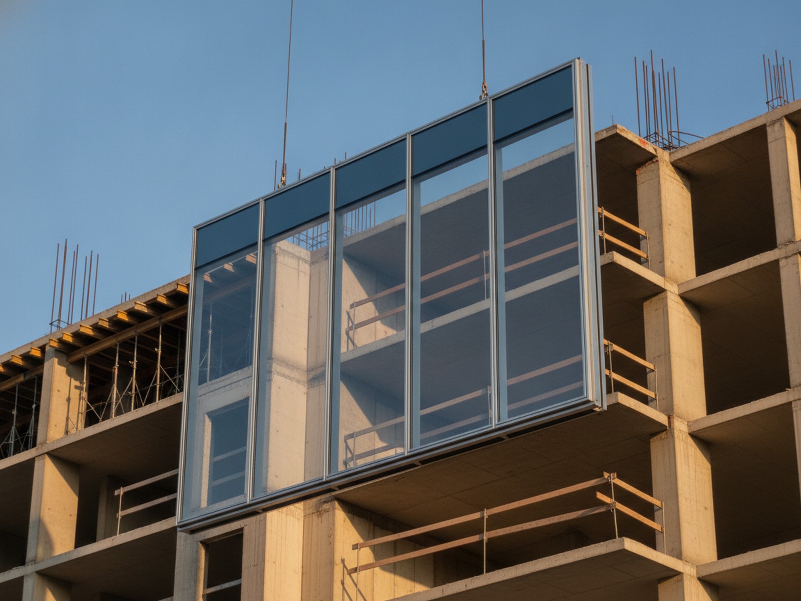 Built in the factory, hung on site